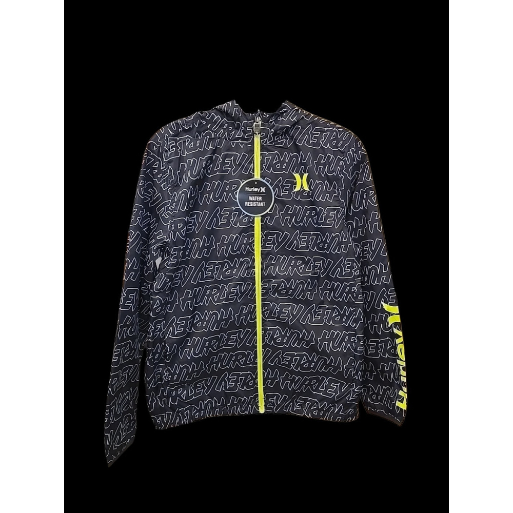 Hurley Boy's Youth Water Resistant Lightweight Jacket Size XL NWT Black (C-50)